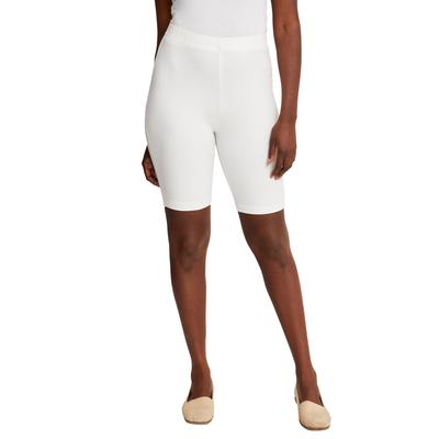 Plus Size Women's Everyday Stretch Cotton Bike Short by Jessica London in White (Size 26/28)