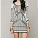 Free People Dresses | Free People Long Sleeve Printed Bodycon Dress | Color: Black/White | Size: M