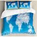 East Urban Home World Map Duvet Cover Set Microfiber in Blue/White | King Duvet Cover | Wayfair B580E360922B4E2D907A0BC97516D60D