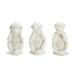 Bungalow Rose 3 Piece No Evil Monkeys Figurine Set Porcelain/Ceramic in Blue/White | 8.75 H x 5.25 W x 5 D in | Wayfair