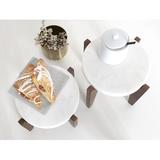 Joss & Main Durham 2 Piece Round Plant Stand Set Marble/Granite/Wood in Brown/White | 6.8 H x 8.3 D in | Wayfair DBC0D257C45C466A9A761357478018CA