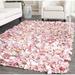 Pink/White 72 x 1.5 in Area Rug - Bungalow Rose Godsey Geometric Handmade Shag Area Rug Polyester | 72 W x 1.5 D in | Wayfair BNRS3437 37502443
