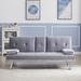 Zipcode Design™ Allman Twin 65.3" Wide Tufted Back Convertible Sofa w/ Storage Velvet, Wood in Gray | 26.3 H x 65.3 W x 26 D in | Wayfair