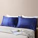 Mercer41 Nida Striped Pillowcase Microfiber/Polyester/Silk/Satin in Blue | 20 H x 30 W in | Wayfair 1C3D8916E2564483A11FCBC4F85663E0