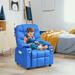 Harriet Bee Quercia Youth Recliner Chair w/ Cup Holder Wood in Blue | 34 H x 26 W x 28 D in | Wayfair 27F2D1C4003649668B9E1853D67F0B8B