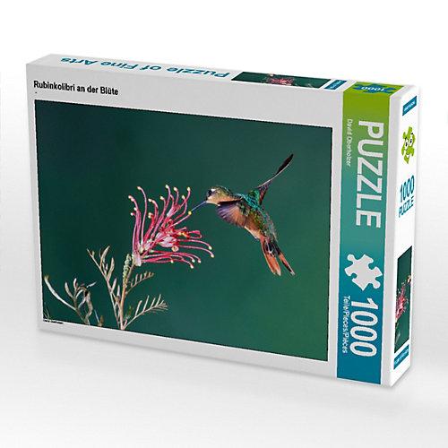 Puzzle CALVENDO Puzzle Rubinkolibri an der Blüte - 1000 Teile Foto-Puzzle glückliche Stunden Kinder
