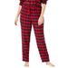 Plus Size Women's Cotton Flannel Pants by Dreams & Co. in Red Buffalo Check (Size 18/20) Pajama Bottoms