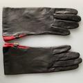 Nine West Accessories | Nine West Black Women’s Medium Leather Gloves | Color: Black/Red | Size: Medium