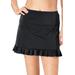 Plus Size Women's Ruffle-Trim Swim Skirt by Swim 365 in Black (Size 20) Swimsuit Bottoms