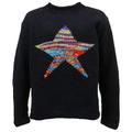 Wool Knit Star Jumper Black Rainbow SD - L