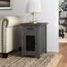 Gracie Oaks Jakendra Solid Wood End Table w/ Storage & Built-In Outlets Wood in Gray | 25 H x 16 W x 24 D in | Wayfair