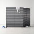 AllModern Auden 119" W x 72" H 2 - Panel Aluminum Folding Room Divider Wood in Gray/Black/Brown | 72 H x 119 W x 3 D in | Wayfair