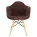 Armchair - George Oliver Bullsbrook 24" Wide Velvet Armchair Plastic/Velvet in Black/Brown | 31 H x 24 W x 25 D in | Wayfair