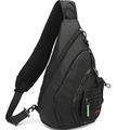 Sling Bag Backpack, Sling Shoulder Backpacks Laptops Travel Outdoors Backpack (Black(Fits 14.1-Inch Laptops))