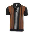 Ben Sherman Mens Mod Stripe Knitted Polo T-Shirt (Black) XXL