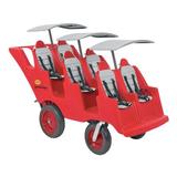 Angeles 6 Passenger Bye Bye Multi-Child Stroller in Red | 42 H x 30 W x 75 D in | Wayfair AFB6400FA