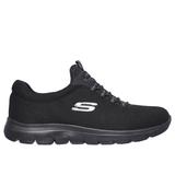Skechers Women's Summits - Cool Classic Sneaker | Size 8.5 Wide | Black | Textile/Synthetic | Vegan | Machine Washable