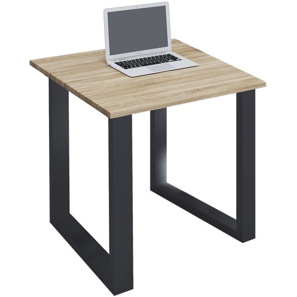 VCM Schreibtisch »Lona« 80/80 cm Bügel-Fuß-Gestell schwarz braun, 80x76x80 cm