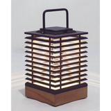 Tekura 20"H Teak Wood Motion Sensor Outdoor Solar Lantern