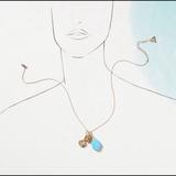 Anthropologie Jewelry | Anthro Serefina Turquoise Pendant Necklace | Color: Blue/Gold | Size: Os