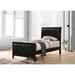 Red Barrel Studio® Tufted Standard Bed Wood & /Upholstered/Faux leather in Black | 50.5 H x 42.25 W x 90.5 D in | Wayfair