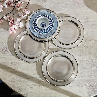 Set of 4 Pewter Chargers - Ballard Designs