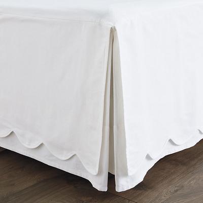 Emma Scalloped Bedskirt - White, Full - Ballard Designs