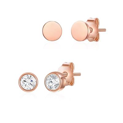 Glanzstücke München - Ohrstecker Sterling Silber Zirkonia in Roségold Ringe Damen