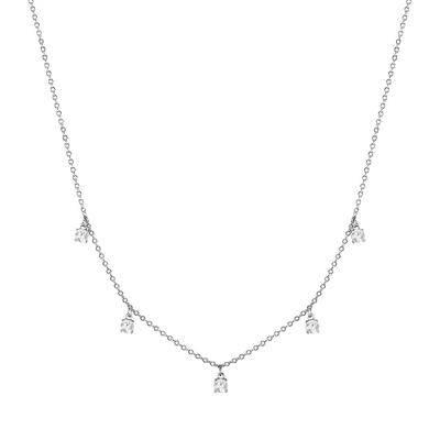 Glanzstücke München - Halskette Sterling Silber Zirkonia in Silber Ketten 1 ct Damen