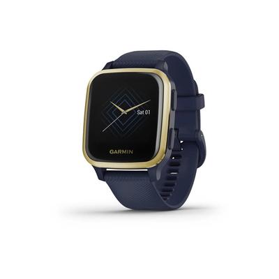 Garmin Venu SQ GPS Smartwatch - Music Edition Light Gold Aluminum Bezel with Navy Case and Silicone Band 010-02426-02