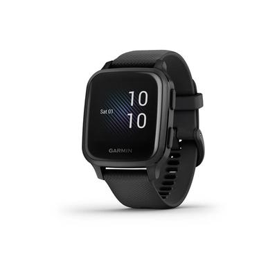 Garmin Venu SQ GPS Smartwatch - Music Edition Slate Aluminum Bezel with Black Case and Silicone Band 010-02426-00