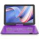 BOIFUN 17.5'' Portable DVD Player with 15.6" Large HD Swivel Screen, 6 Hours Rechargeable Battery, Support USB/SD Card/Sync TV and Multiple Disc Formats DVD Player, High Volume Speaker, Purple