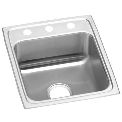 Zurn Elkay LRAD1720652 Lusterstone Classic Single Bowl ADA Drop-In Sink with Two Faucet Holes - 14" x 14" x 6 3/8" Bowl