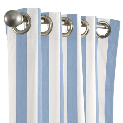 Sunbrella Indoor/Outdoor Drapery Panel - Canopy Stripe Cornflower/White Sunbrella, 50