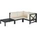 Breakwater Bay Wimmer 4 Piece Sectional Seating Group w/ Cushions Wood/Natural Hardwoods in Brown/White | Outdoor Furniture | Wayfair