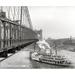 Ebern Designs Roebling Suspension Bridge, Historic Cincinnati - Wrapped Canvas Photograph Print Canvas, in Black/White | Wayfair