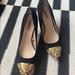 Zara Shoes | Black Zara Pump With Gold Toe | Color: Black/Gold | Size: 39eu