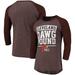 Men's Fanatics Branded Heathered Brown Cleveland Browns Pastime Raglan 3/4-Sleeve T-Shirt