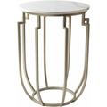 Canjulao 25"H x 19"W x 19"D Modern End Table White/Champagne/Beige End Table - Hauteloom