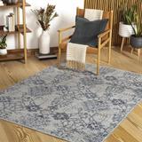 Sapinero 5'3" x 7' Updated Traditional Farmhouse Cream/Gray/Light Gray/Navy/Tan Area Rug - Hauteloom