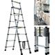 7 Telescopic Step Ladder Aluminium Heavy Duty 150KG/330lb Capacity Lightweight Folding Portable Extendable Anti-Slip A Frame Combination Stepladder for Home Garden Office Garage DIY