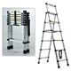 Aluminum Telescoping Extension Ladder A-Frame Step Ladder Lightweight Portable Multi-Purpose Folding Ladder for Indoor Outdoor Office Activity, 330 Pound Load Capacity(5-6 Steps)