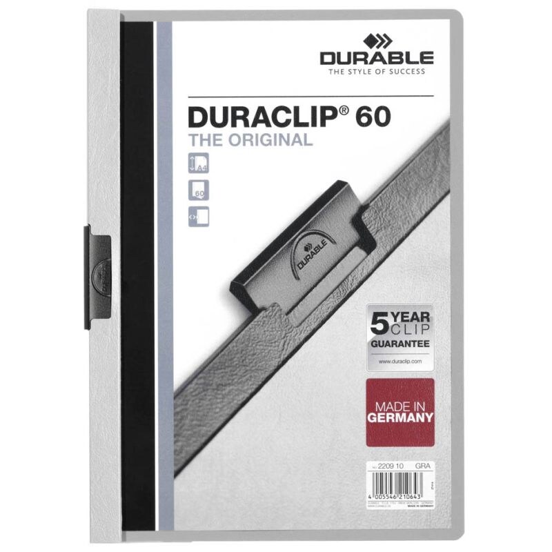DURABLE Klemmhefter DURACLIP ORIGINAL 60, DIN A4, grau Image