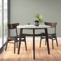 Wade Logan® Atahan 3 Piece Solid Wood Dining Set Wood/Upholstered in Brown/Gray | 29.5 H in | Wayfair D2D06476673B4133B8C8B2EC39443D85