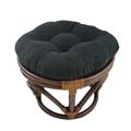 Bay Isle Home™ Wethington 18" Wide Tufted Round Standard Ottoman Microfiber/Microsuede/Microfiber/Microsuede in Black | Wayfair