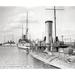 Ebern Designs Ships at Leagues Island Navy Yard, Historic Philadelphia - Wrapped Canvas Photograph Print Canvas, in Black/White | Wayfair