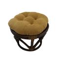 Bay Isle Home™ Wethington 18" Wide Tufted Round Standard Ottoman Microfiber/Microsuede/Microfiber/Microsuede in Brown | Wayfair