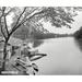 Ebern Designs White River, Historic Indianapolis - Wrapped Canvas Photograph Print Metal in Black/White | 30 H x 40 W x 1.5 D in | Wayfair