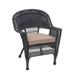 Bay Isle Home™ Arliss Patio Chair w/ Cushions Wicker/Rattan in Gray/Black | 36 H x 26 W x 29.5 D in | Wayfair 7E77E280135B4D6D96649AFDFDB5E563