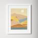 AllModern Retro Abstract I Southwest Mountains - Picture Frame Painting Print on Paper in Blue/Brown/Yellow | 26 H x 21 W x 1 D in | Wayfair